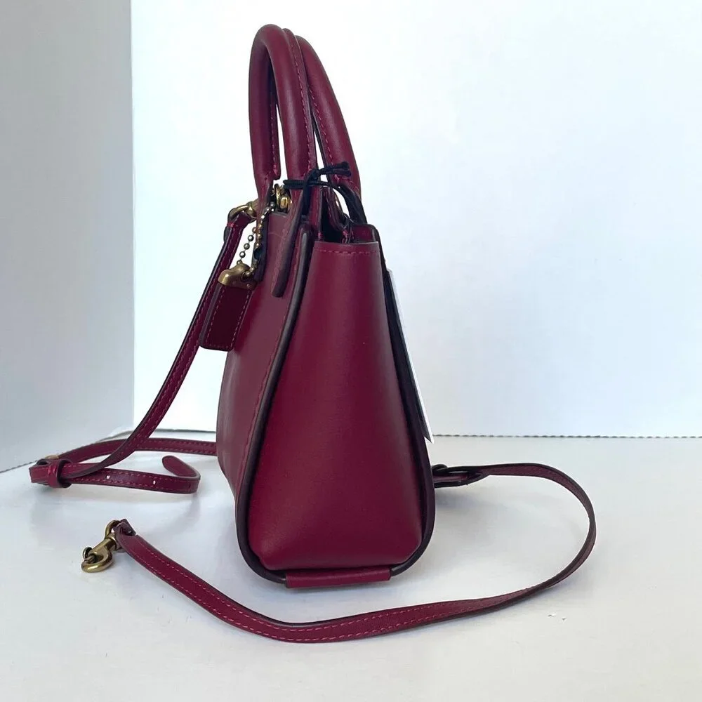 Coach 1941 Troupe Tote 16 Deep Red Leather Mini Crossbody Bag 79401